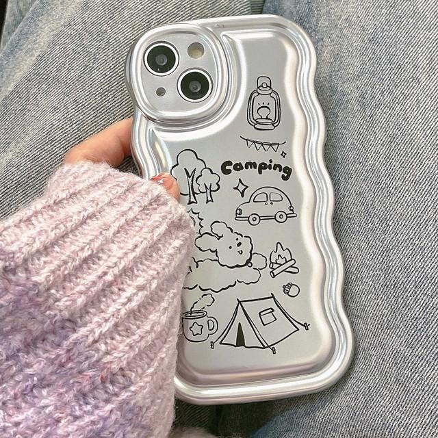 

Imd силиконовый мягкий граффити собака кемпинг Ins Puppy милый противоударный чехол для телефона для Iphone 11 14 Pro Max Plus 13 12 Promax задняя крышка for iphone 11