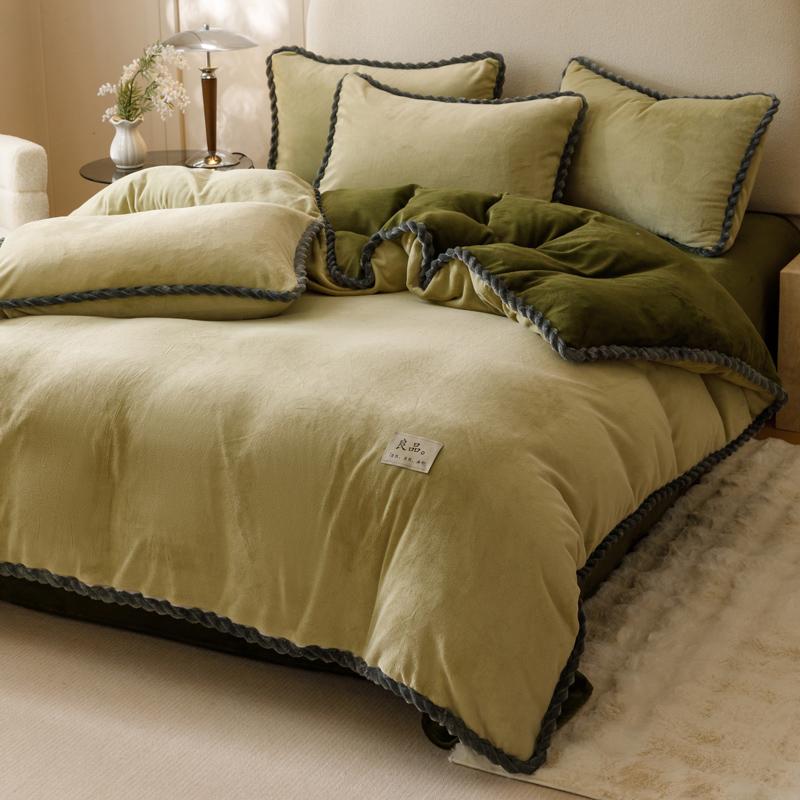 Winter Milk Velvet Quilt Duvet Cover Bedding Thicken Bed Quilt Cover Double Bed Cover Queen King Comforter Cover Bed Linen