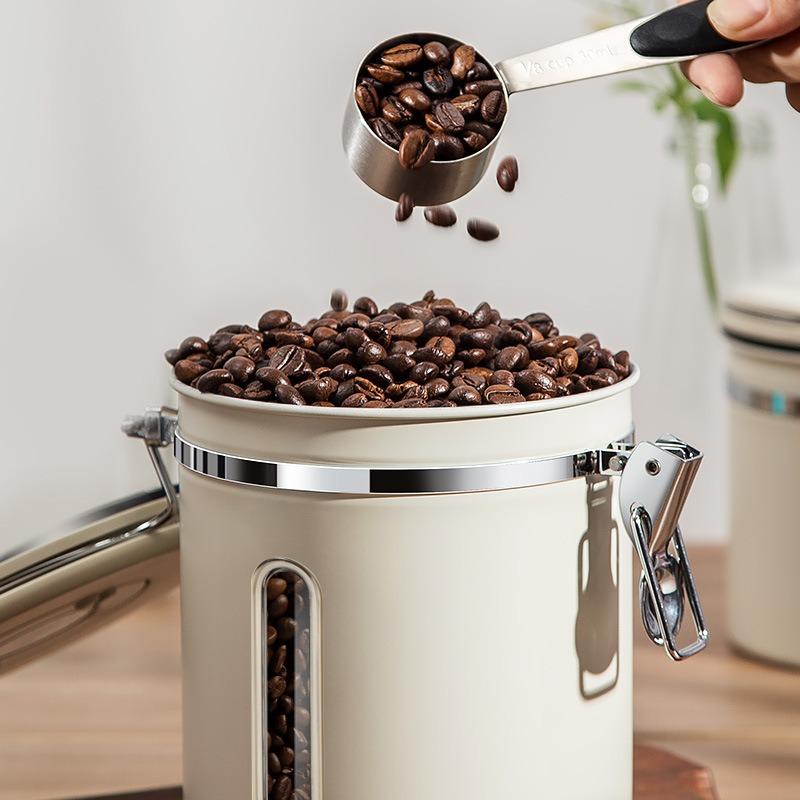 Visible Coffee Bean Storage Container Coffee Powder Sealed Container Storage with One-way Exhaust Coffee Storage Tank Coffee Beans Storage