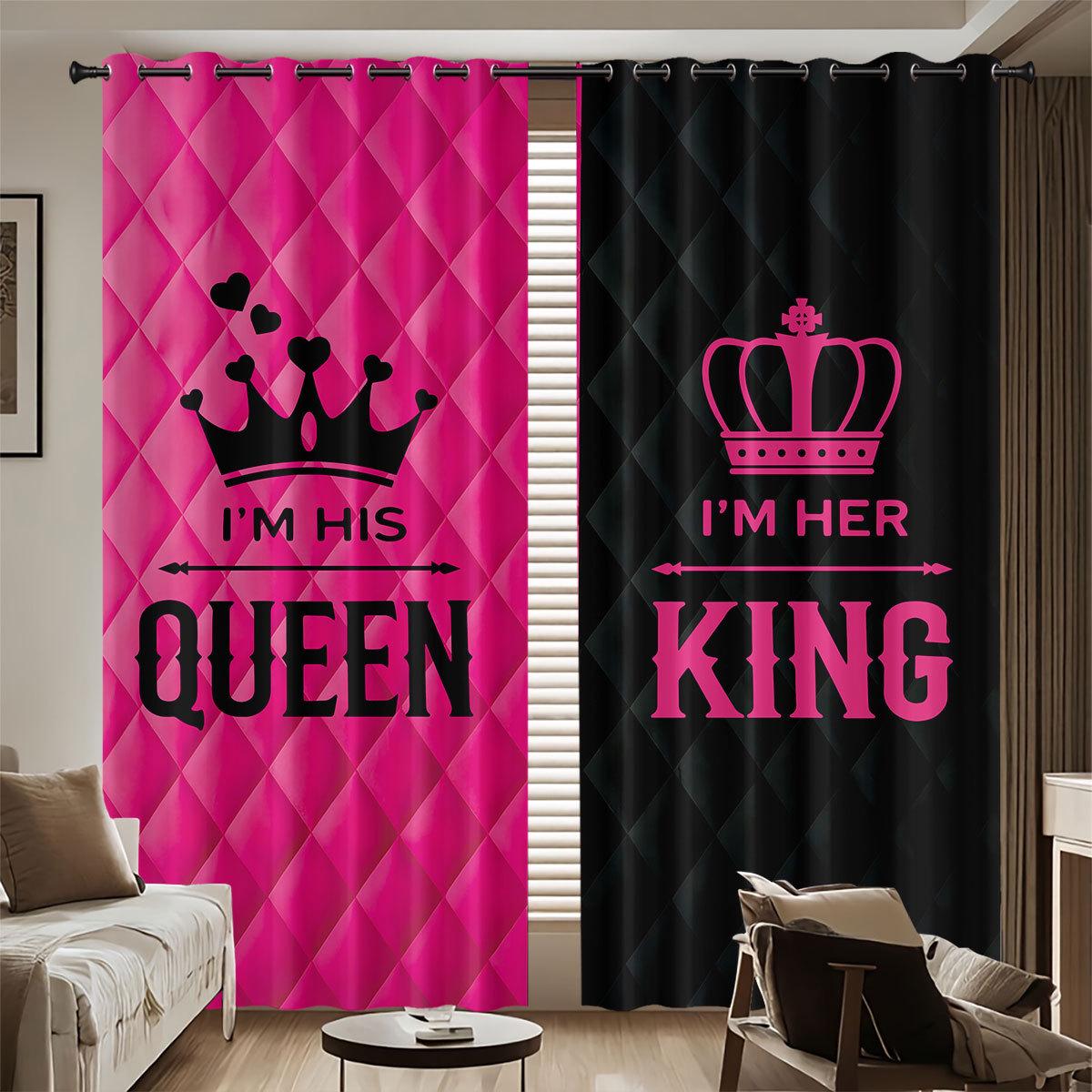 

3D Digital Printing Blackout Curtain with Crown Letter Design - Customizable Image, High Precision Fabric. 140x160 cm