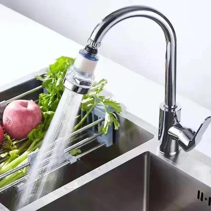 Kitchen Faucet Water Filter Pressurized Bubbler Chlorine & Heavy Metals Removal Hard Water Purifier with Basin Extender