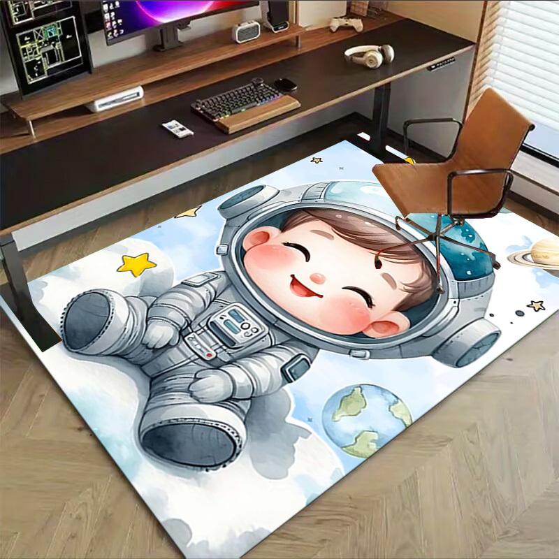 1PC space explorer astronaut Non-Slip Floor Carpet Compatible for Office&Living Room&Bedroom&Dining room - Flat-Weave Machine-W315