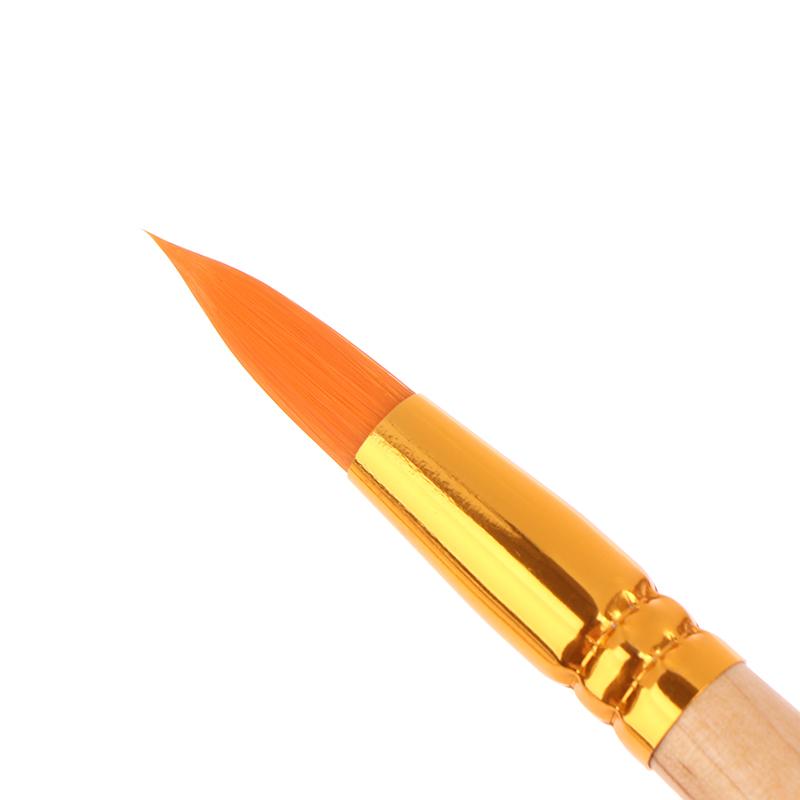 6Pcs Portable Watercolor Brushes Wooden Handle Paint Brush Oil Acrylic Painting