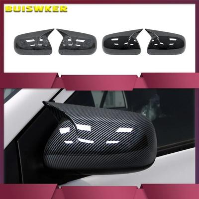Dla Toyota Corolla 2007-2013 Vios Yaris Sedan P90 2008-2013 Pokrowce na lusterka wsteczne ABS Włókno węglowe Błyszcząca czerń