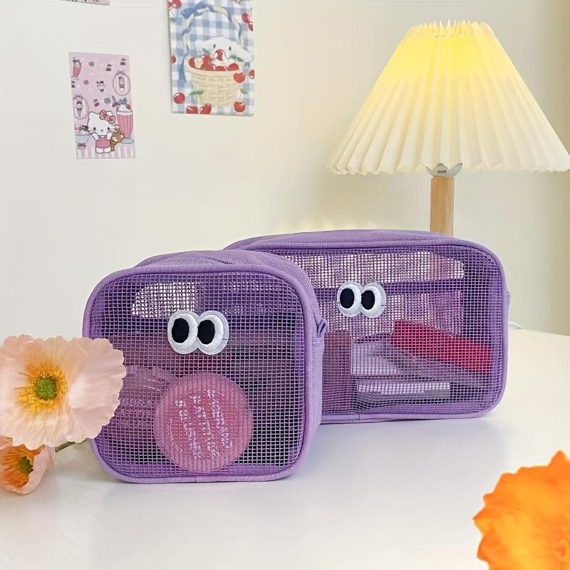 

Набор из 2 предметов: большая и маленькая комбинированные сумки для хранения – 3D сетчатые косметички и сумки для туалетных принадлежностей, мультяшные забавные органайзеры для путешествий, для хранения мелочей фиолетовый