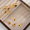 11 Pcs Vintage Brown Opal Jewelry Set for Women Maillard Gold Color Metal Geometric Pendant Necklaces and Rings Y2K Jewelry Gift