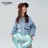 Girls' Autumn Casual Baseball Jacket with Leather Accents