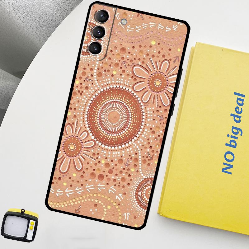 

Aboriginal Art Print Phone Case For Samsung Galaxy S25 S24 Ultra S20 S21 S22 S23 Plus S9 S10 S24 FE S25 FE Cover Galaxy S21Ultra