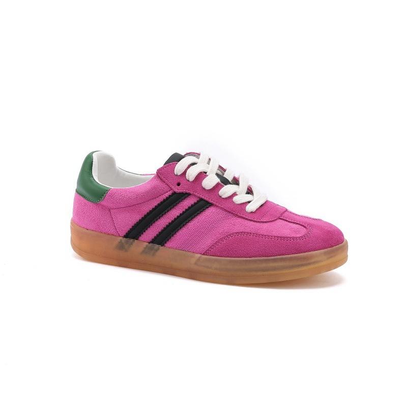 

Leather retro German training shoes women s 2025 new pink breathable comfortable sports and leisure shoes flat Forrest Gump board shoes 35