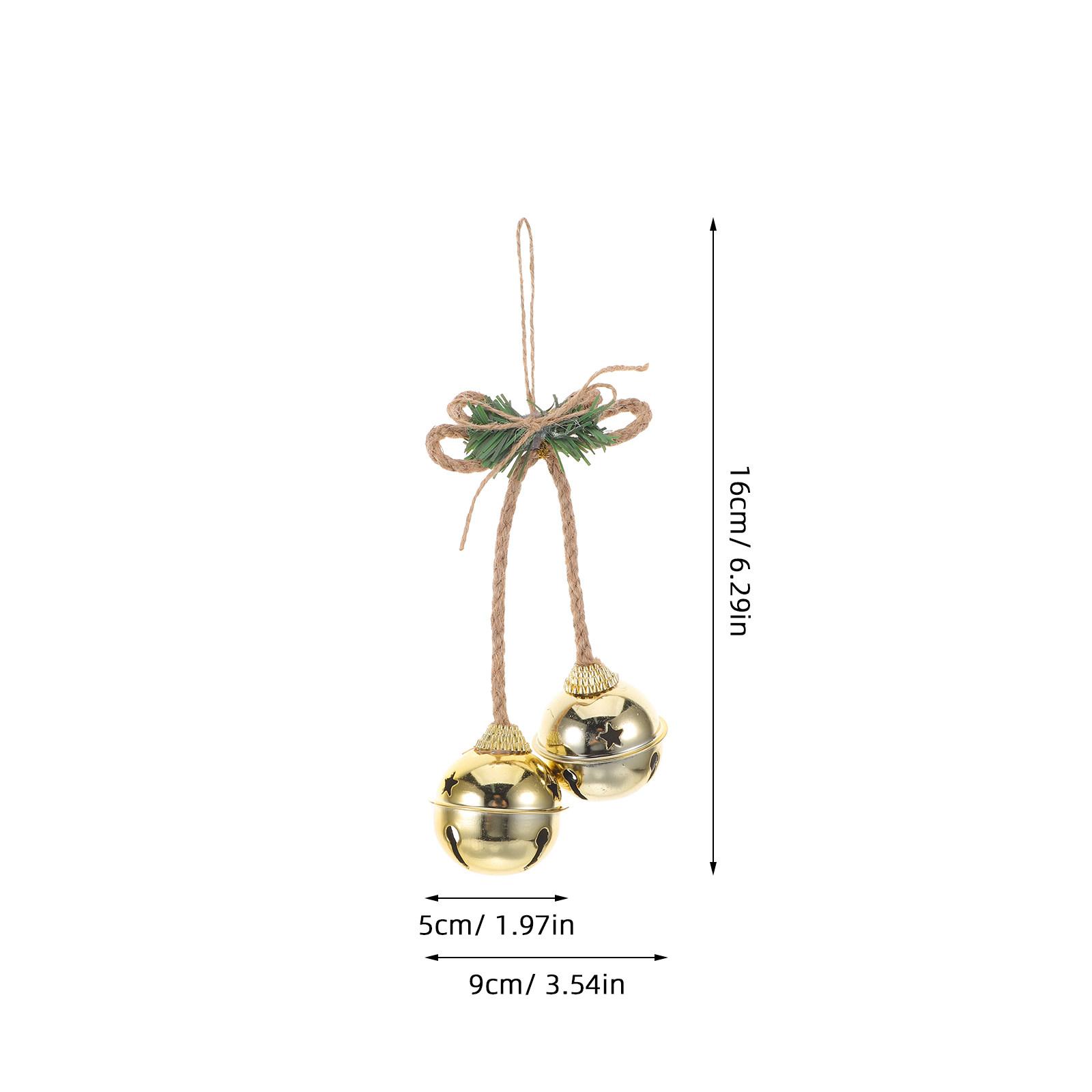 

2Pcs Metal Jingle Bells Vintage Golden Decorative Hanging Bell Rustic Xmas Decoration Door Window Wall Ornament Holiday Party other