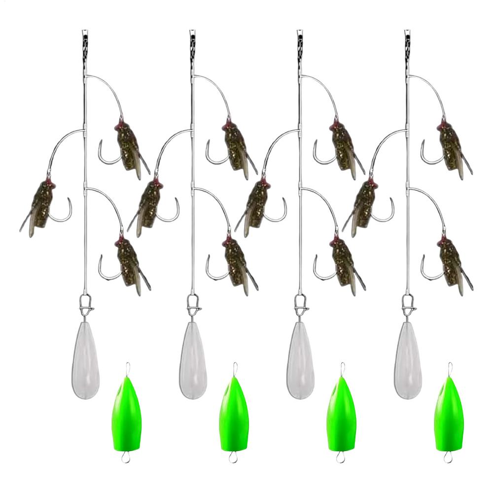 Bass Fly Fishing Lures Multi-Hook Fly Fishing Bait Anti-Rust Angling Gear With Throwing Aids For Trout Perch Pike Bass Beginners