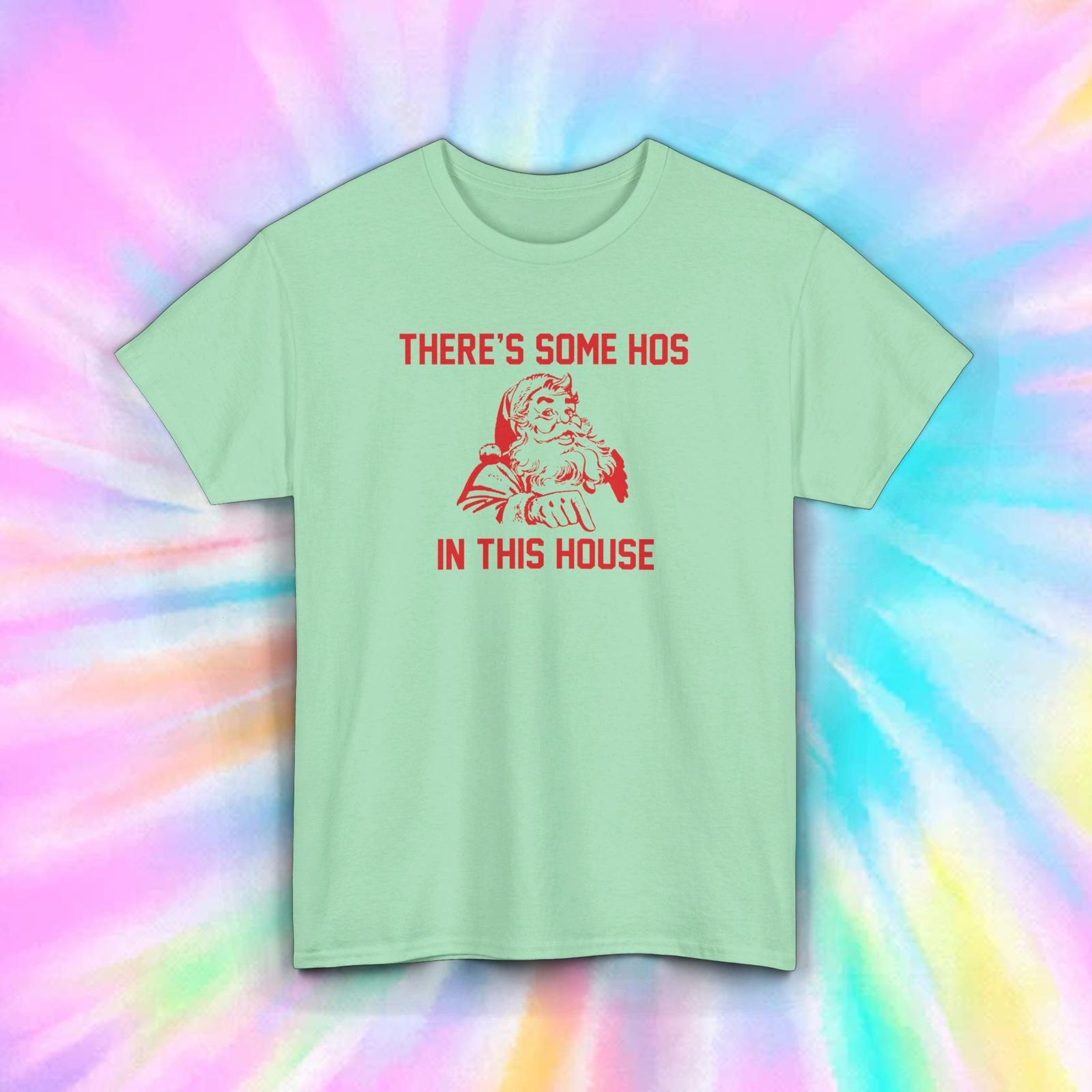 Santa Hos T-Shirt Mens Womens Tees Top | Funny Christmas Santa Tee | Holiday Party Humor M