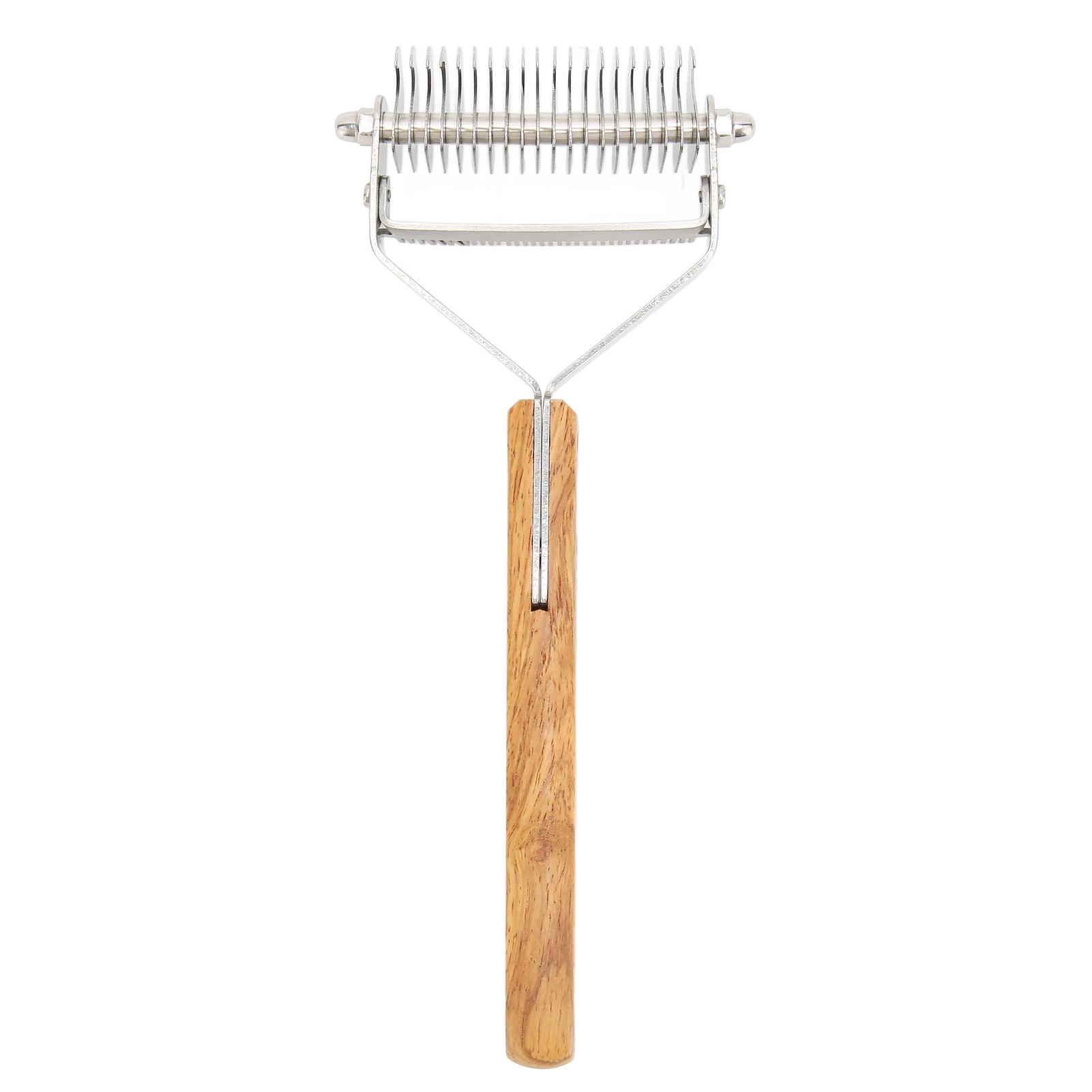 

Pet Grooming Brush Professional Self Cleaning Dog Shedding Brush with Wooden Handle for Dogs Cats Long Hair Pets