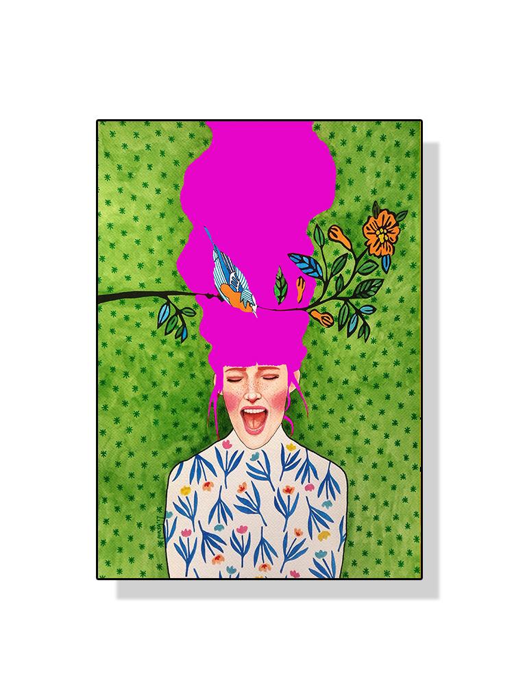 Abstrato Flor Mulher Menina Cabelo Moda Pôster Pintura em Tela Nordic Arte de Parede Imagem Para Sala de Estar Moderna Decoração de Casa