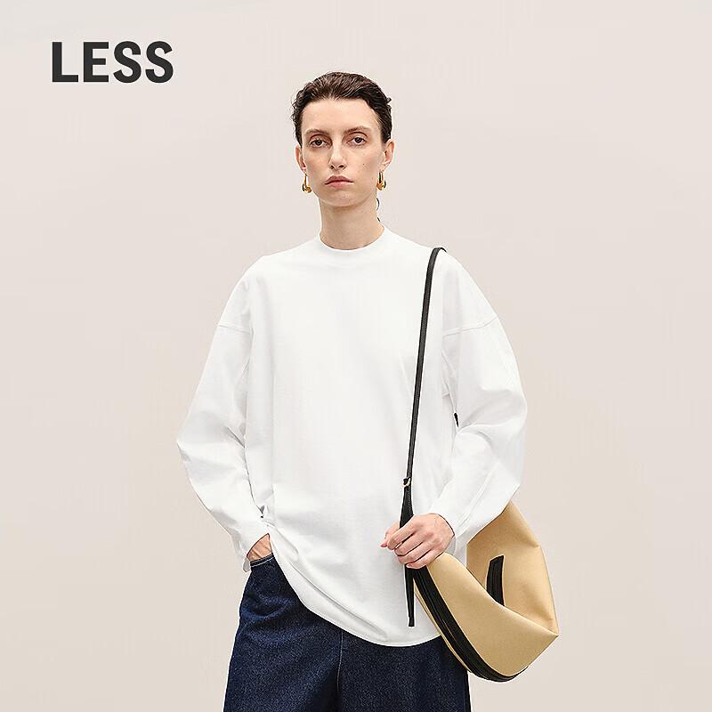 LESSLESSLESS 2026 Spring Round Neck Cotton Long Sleeve T-Shirt