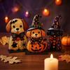 3Pcs 2D Flat Witch Ghost Tabletop Ornament Stable Base Pumpkin Ghost Craft Decor  Thanksgiving