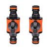 2PCS 16MM Equal Garden Hose Shut Off Valve Fitting Plastic Tubing Tap Adapter Quick Joint for Watering Irrigation Car Wash