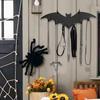 Bat Hook Coat Hanger Wall Mounted Rustic Black Bat Key Holder Heavy Duty Decorative Wall Hook for Mudroom Towels Hat