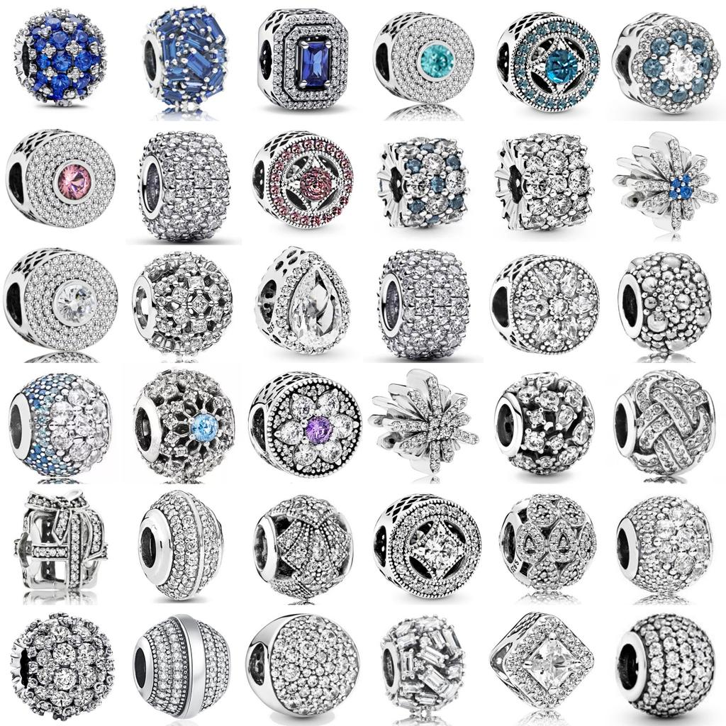 Funkelnder Runder Durchbrochener Zirkonoxid Anhänger Charm-Perlen Passend für Echte Charms Armband Schmuck Anhänger Authentische Kupfer-Charm-Perle Für Damen Schmuck
