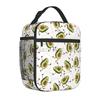 Süße Avocado-Print Isolierte Lunchtasche Wiederverwendbar Tragbar Wasserdicht Brotdose Thermokühler Oxford-Tragetasche für Reise Picknick