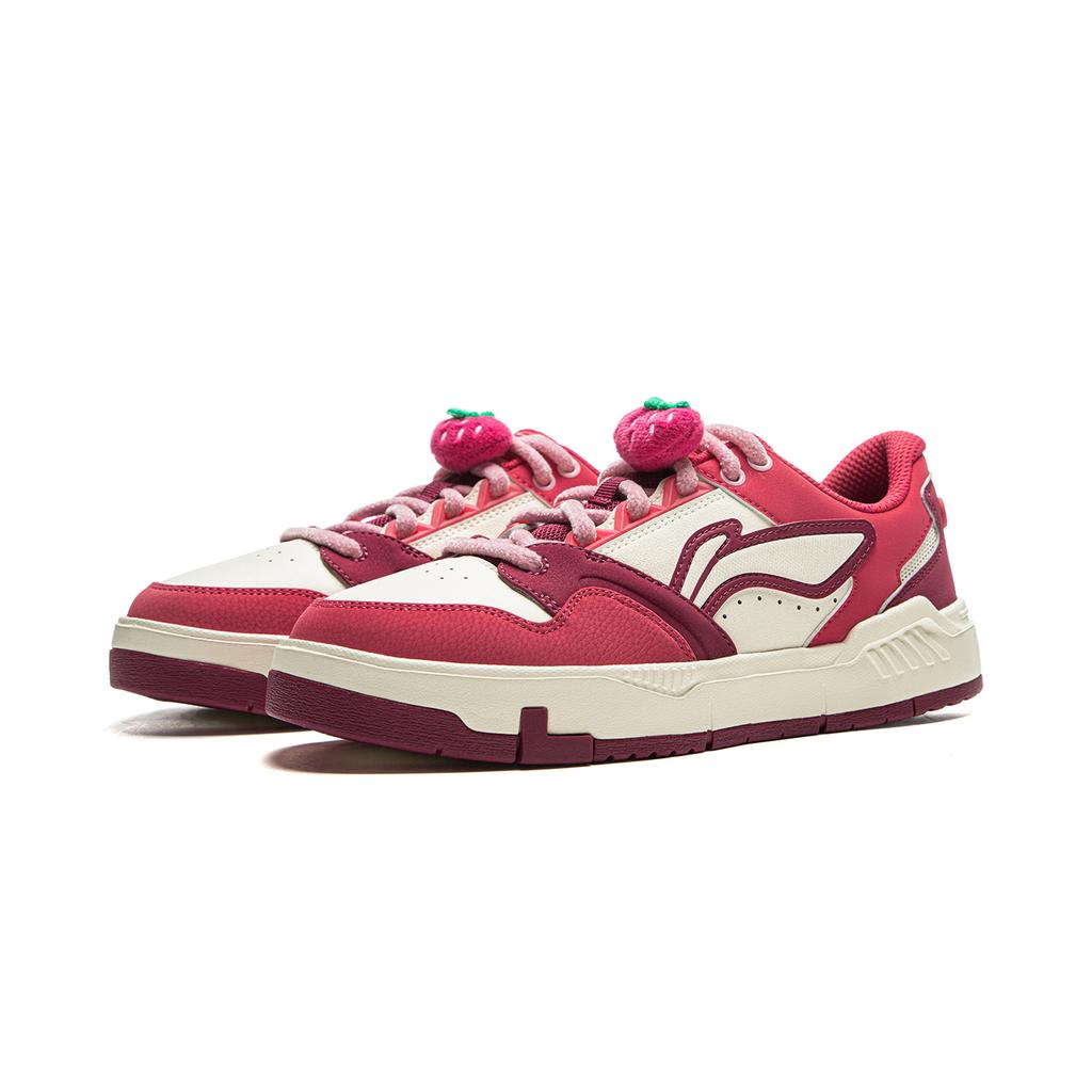 Li Ning x Disney Common 80s Slip Resistant Abrasion Resistant Low top Skateboard Shoes Women's Pink AGCV270-3