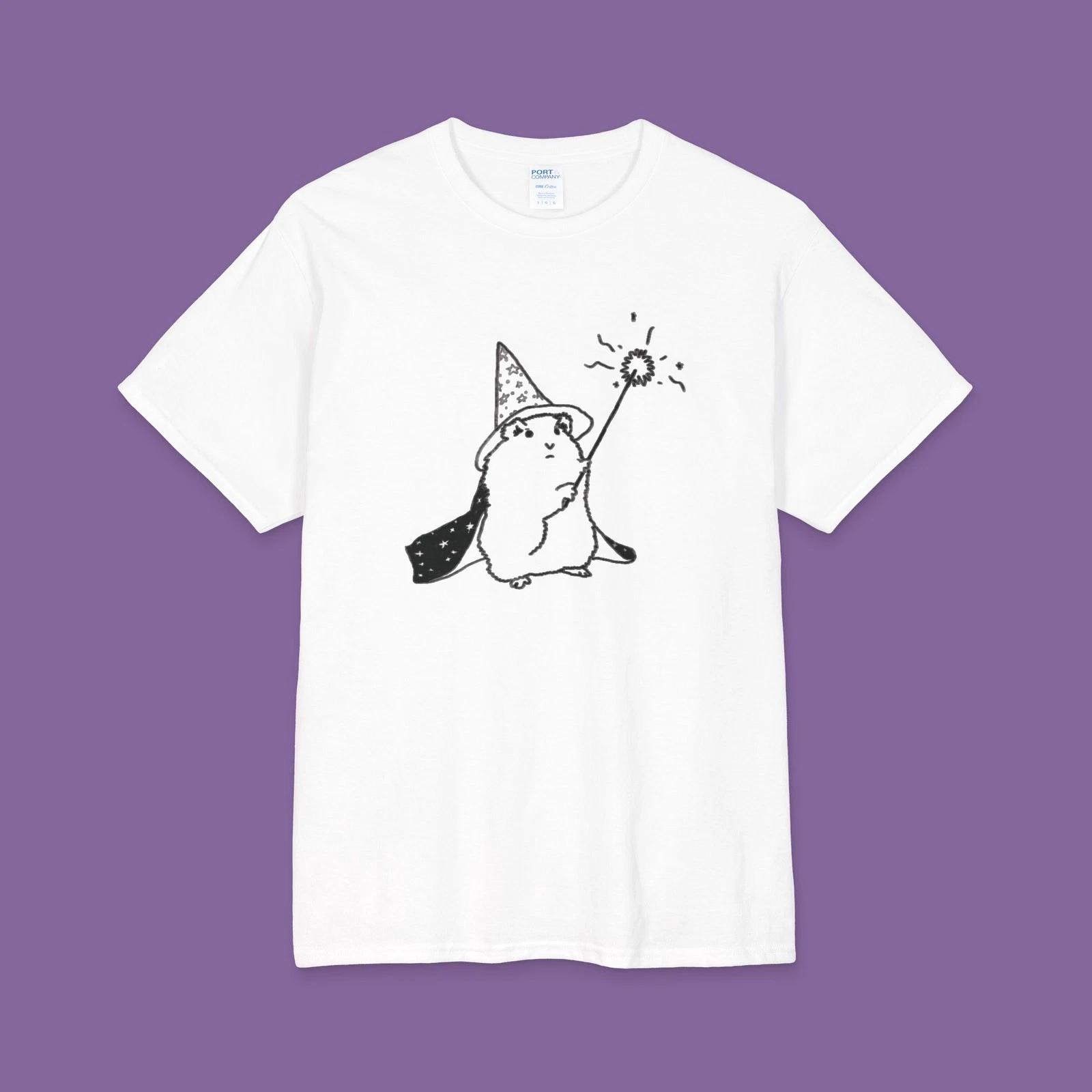Funny Wizard Hamster Tee | Hand drawn illustration | 100% cotton L