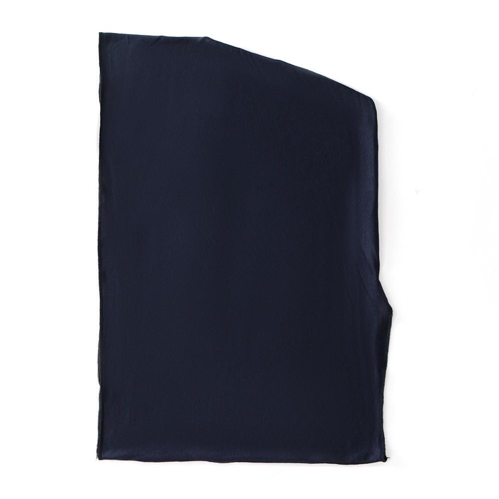 New Elastic Instant Hijab Hat Long Tail Satin Cotton Muslim Underscarf Pleated Solid Color Square Headscarf Muslim Women