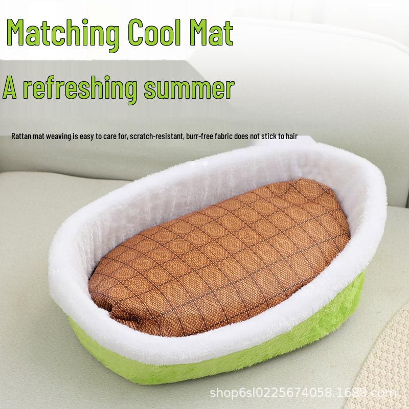 Cozy Cat & Small Dog Bed: Semi-Enclosed Hamburger Style for All Seasons