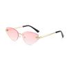 Rimless Cat Eye Metal Sunglasses Women Men Gradient High-quality Brand Sun Glasses Travel Outdoor Party Lady Man Eyewear UV400