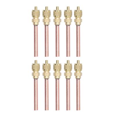 10Pcs 1 4SAE HVAC Filling Access Valves Air Conditioner Brass Check Valve for R22 R12 R134