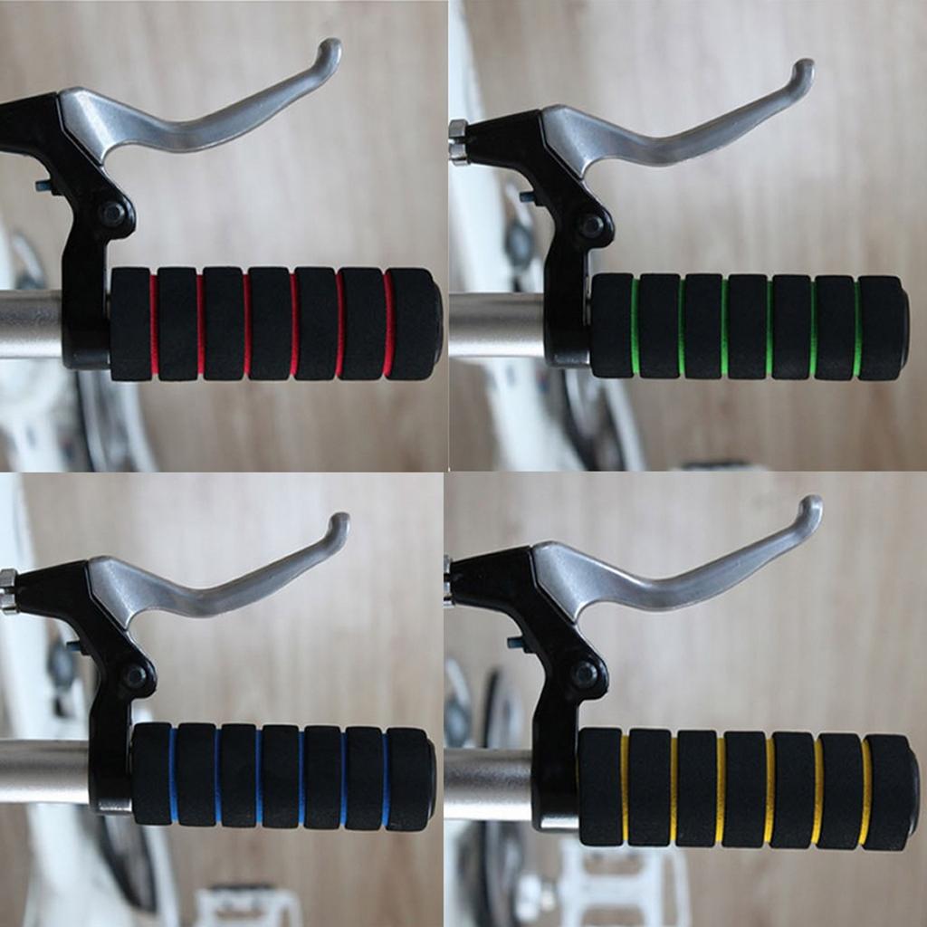 2 Pair Soft Shock-Absorbing Mountain Bikes Handlebar Grips Bicycles Sponge Cover Handlebar Bar Grips Bikes Bar Grips