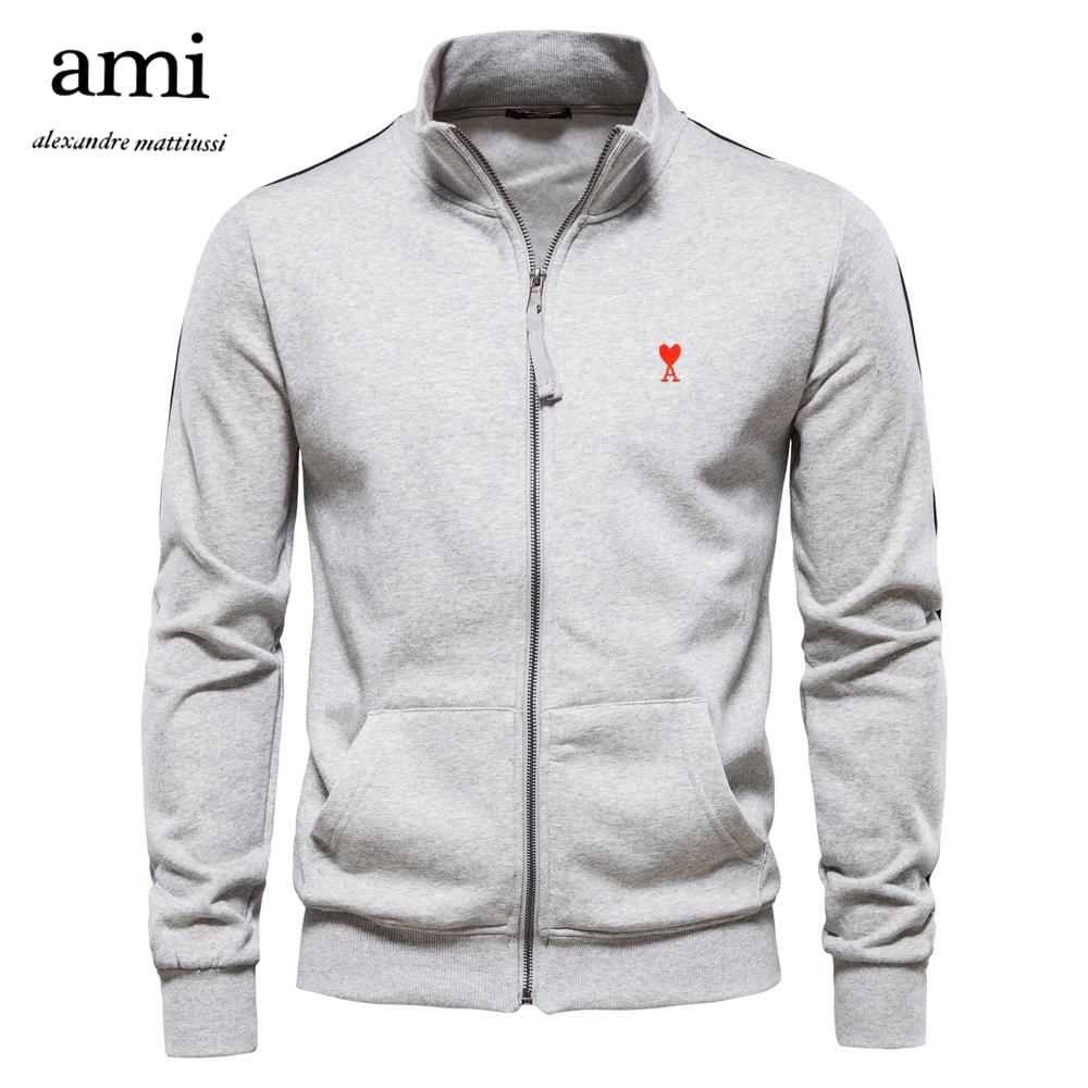 AMI 2025 Embroidered Autumn and Winter New Men s Long Sleeved Hooded Sweatshirt Trend Versatile Fleece Warm Sweatshirt XXL 4790₽