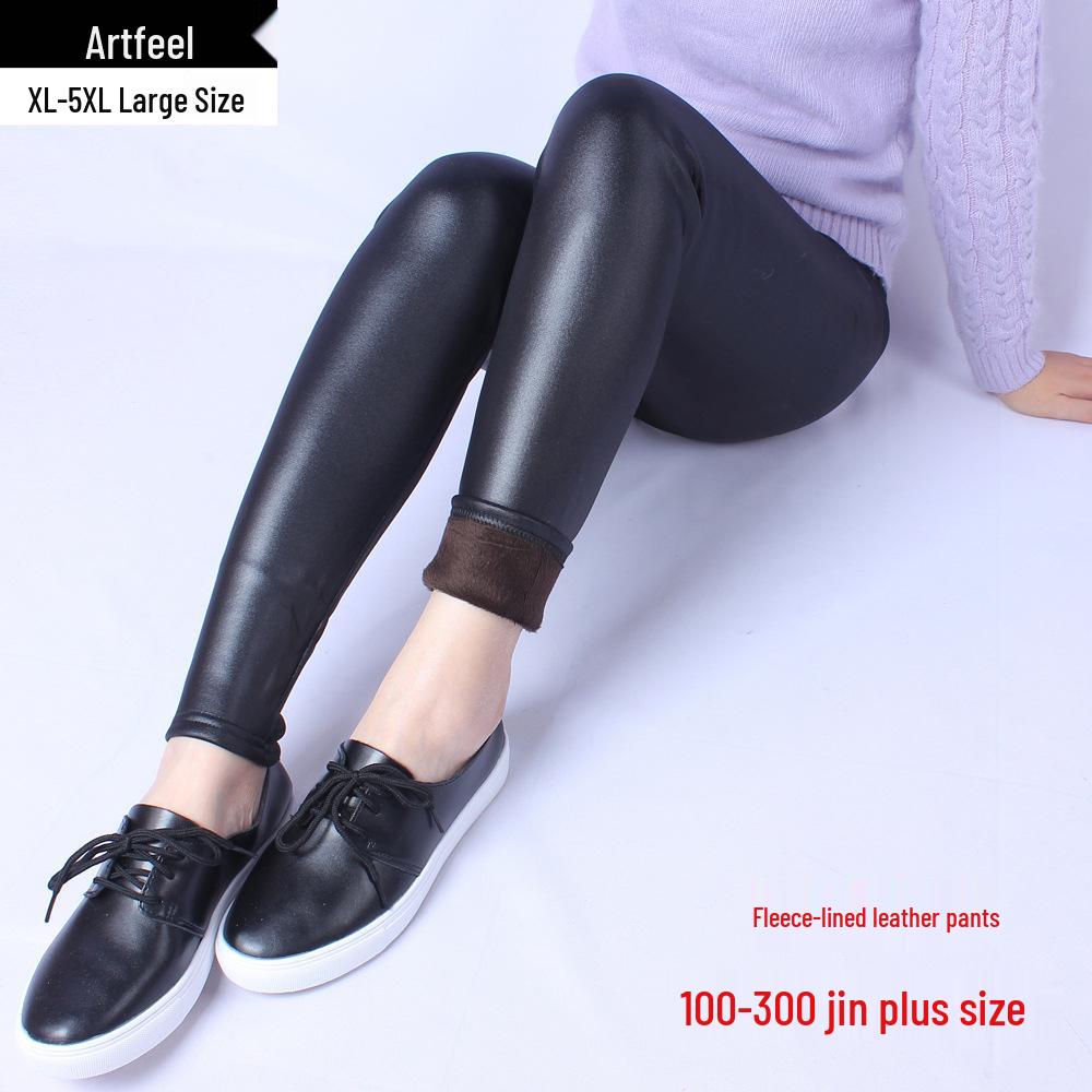 Leggings in Ecopelle 2025 Taglie Forti Anti-Crepa per Autunno/Inverno - Abbigliamento Donna fino a 136 kg