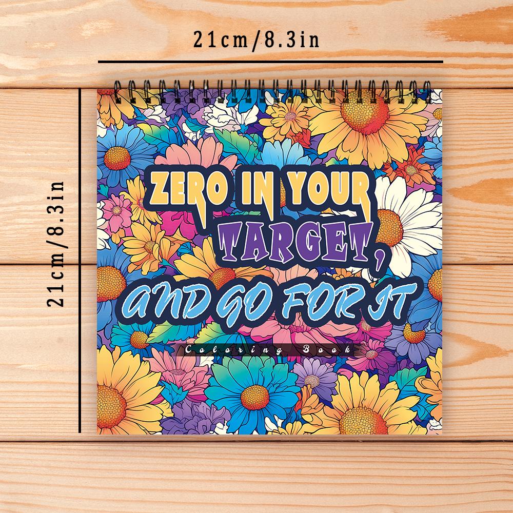 

Adult Coloring Book-30 Positive Thinking Spiral Coloring Book for Soothing, Anxiety 8.1x 8.1inch,100gsm Thick Paper,Adult Decompression Colo синій