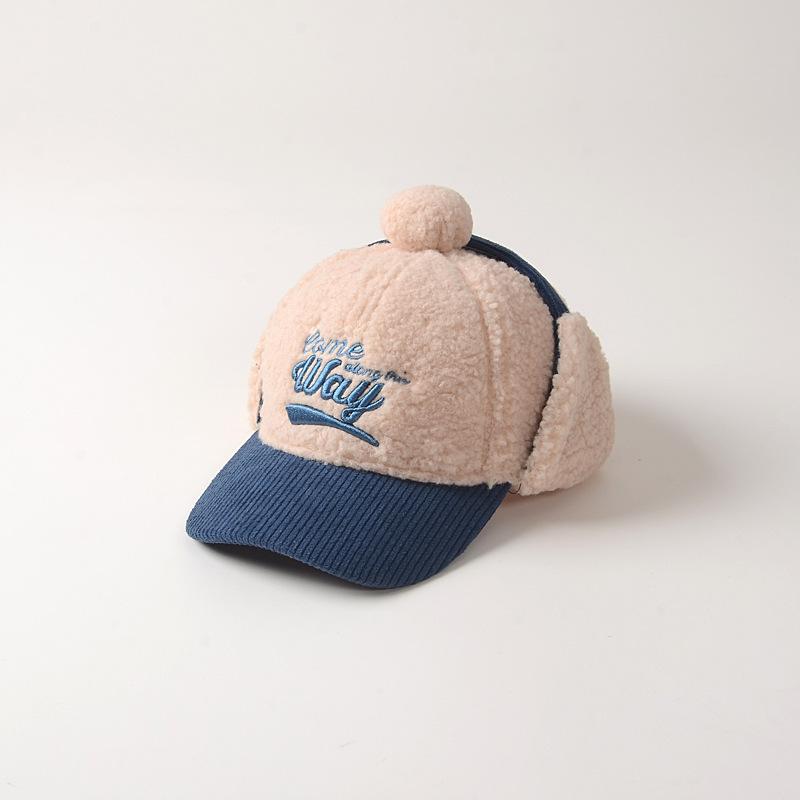 Casquette de Baseball en Polaire d'Hiver pour Enfants Chapeau à Visière avec Oreillères Chaleureux Réglable Doux Pelucheux Chapeau Chaud pour Garçons Filles 3-10 Ans