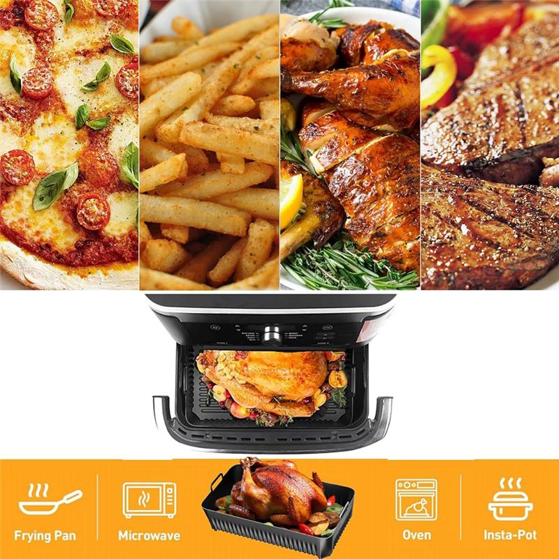 Practical-10.4L Reusable Silicone Air Fryer Liners For Ninja AF500 Silicone Liners Air Fryer Accessories чёрный