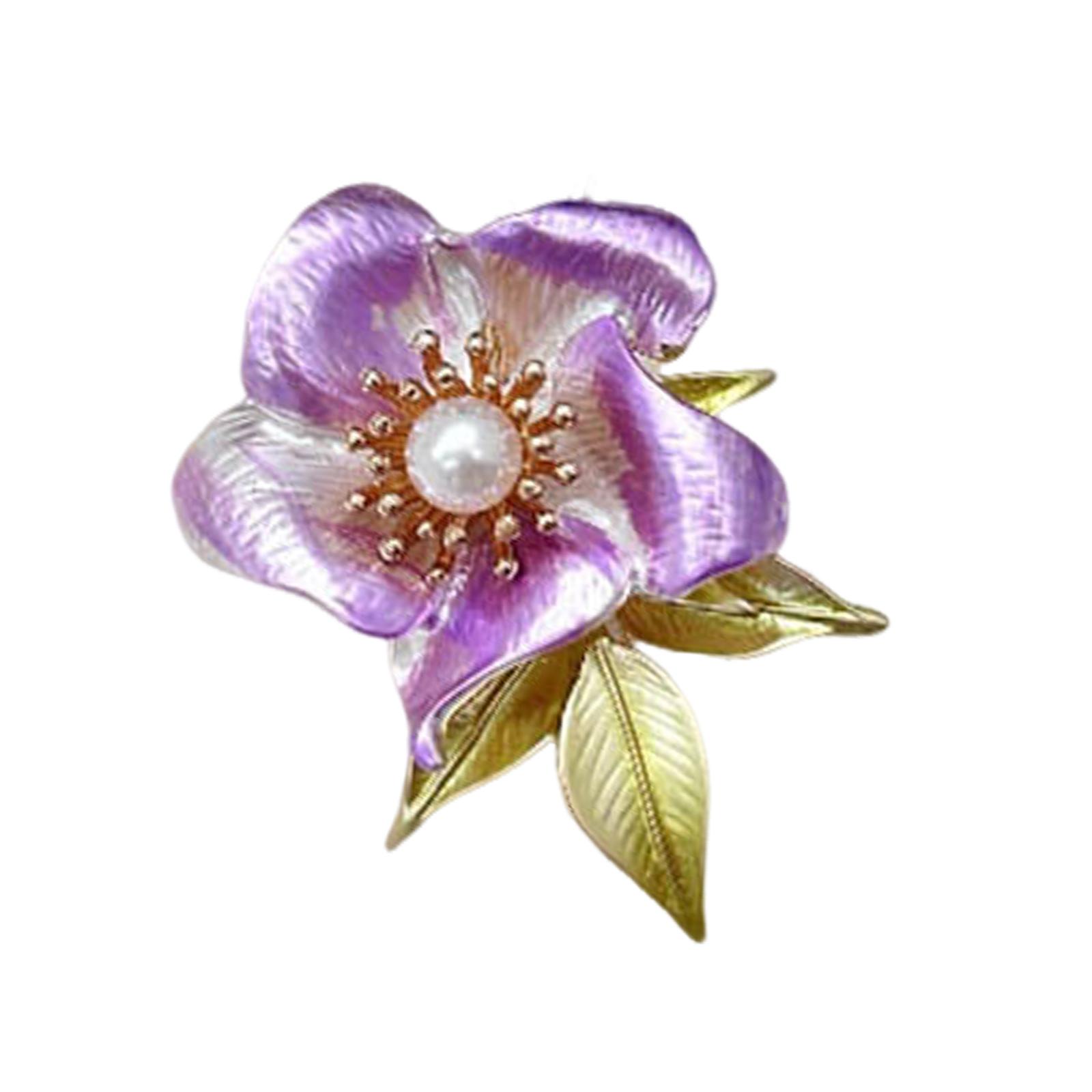 

Брошь-цветок камелии с элегантным искусственным жемчугом, ручной работы, цветочная булавка на лацкан, ювелирное украшение для вечеринок, свадеб и банкетов фиолетовый