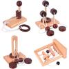 4pcs Classic Wooden Rope Puzzle Set Ring Puzzles String Solution Brain Teaser - DD