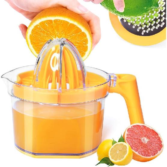 Citrus Juicer 4-in-1 Manual Juicer, ChefVille MJ02 Multifunctional Hand Juicer, Lemon Lime Squeezer with Comfortable Grip Handle, 16.9-Ounce Capacity оранжевый