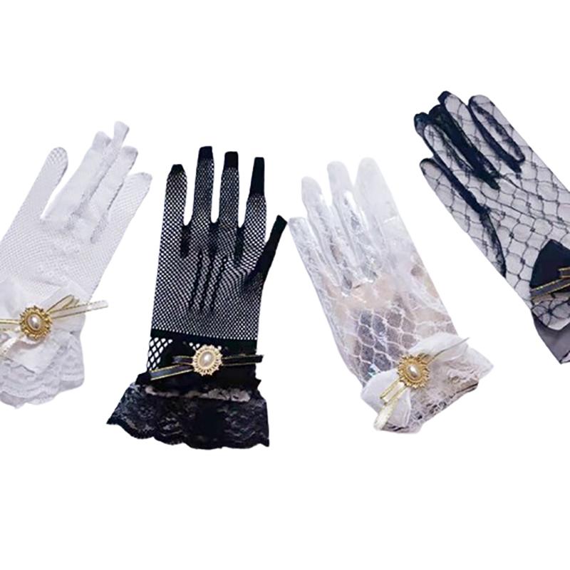 Gloves Harajuku Style Dark Lolita Girl Lace Gloves Lace Mesh Transparent Thin Photo Props