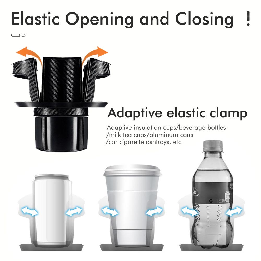 Car Cup Holder In-Car Center Console Drink Holder 2-in-1 Dual Cup Storage Rack Ashtray & Tea Cup Holder