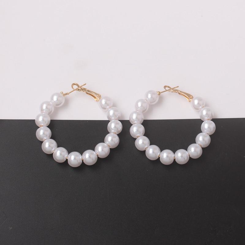 Imitaiton Zircon Hoop Earrings for Women Elegant Korean Fashion Girls Ear Accessories White Color Zircon Earrings Wedding Zircon