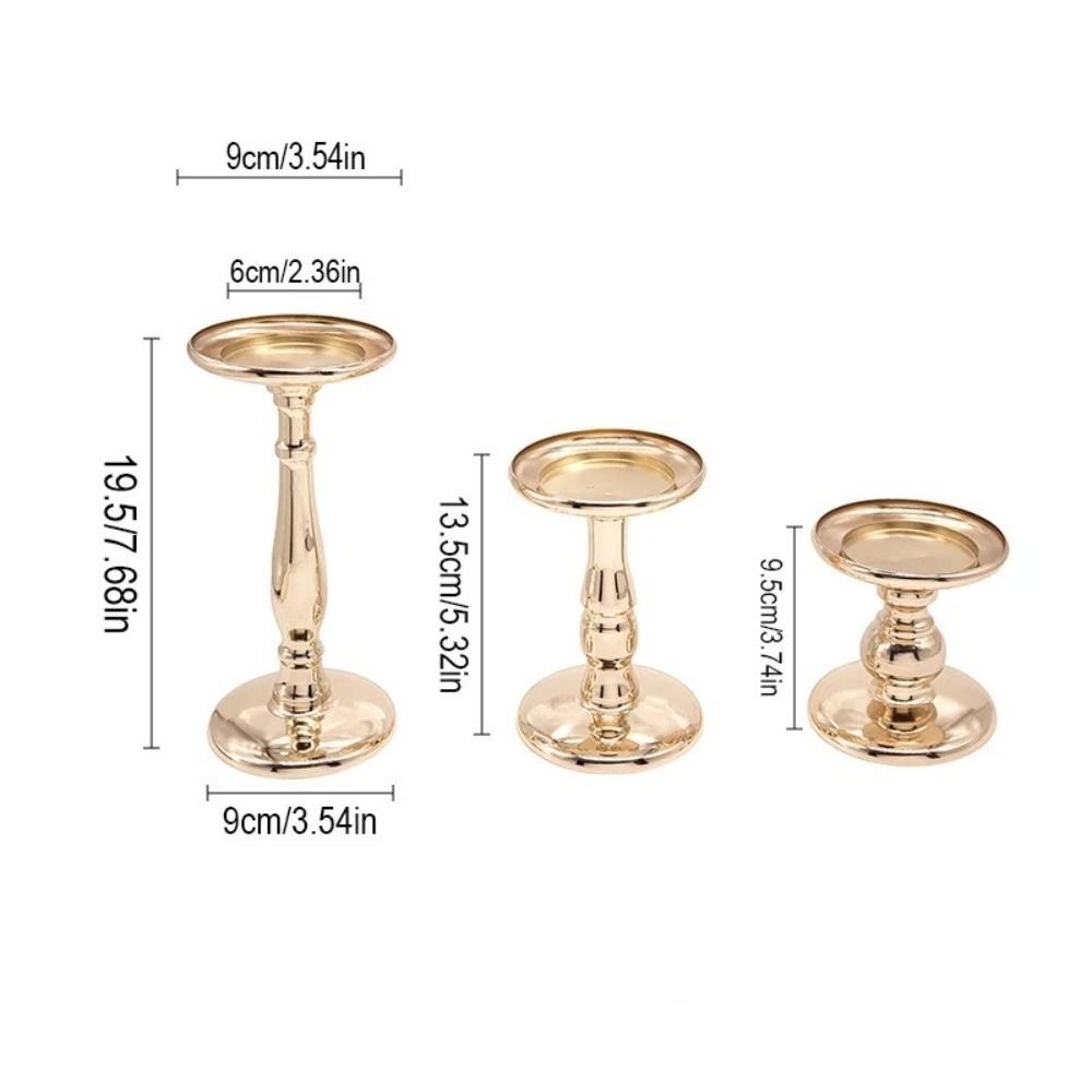 New Vintage Iron Candle Holder Elegant Stable Base Candle Stand Golden Luxury Metal Candle Holder Home Decor