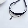 Simple Personalized Black Velvet Strap Choker Neck Strap Double Pentagram Pendant Choker Necklace Women's Accessories Ornaments