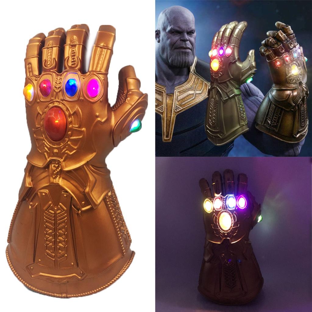 Guantelete del Infinito de Vengadores 3 Infinity War de Calidad Premium Luz LED Guantes de Thanos Accesorio de Cosplay Para Entusiastas