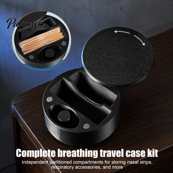 Travel Friendly Breathing Assistance Storage Nasal Strips And Respiratory Case, Portable Compact Hard PLA Organizer for Accessories Round Box, Secure