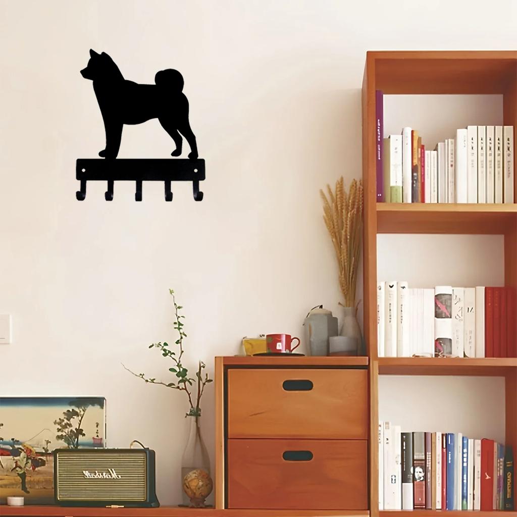 Promotion Shiba Inu Dog Key Hooks & Keychain Holder Small 6 Inch Wide Wall Hook Bathroom Accessories Home Decoration Artwork
