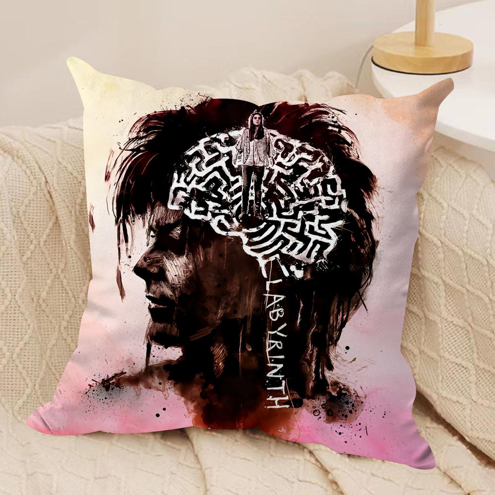 Fantasy Film LLabyrinth Cushion Cover Silky Short Plush Invisible Zipper Dustproof Sofa Pillow Case for Home Decor