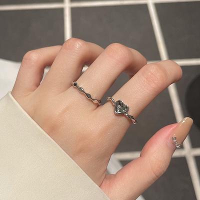 Simple Niche Design Sense Stacked Solid Love Ring Women'S Fashion Personality Index Finger Ring Adjustable Ring