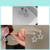 Silver Star Zircon Earrings For Women Stylish Minimalist Jewelry Gift For Daily Wear